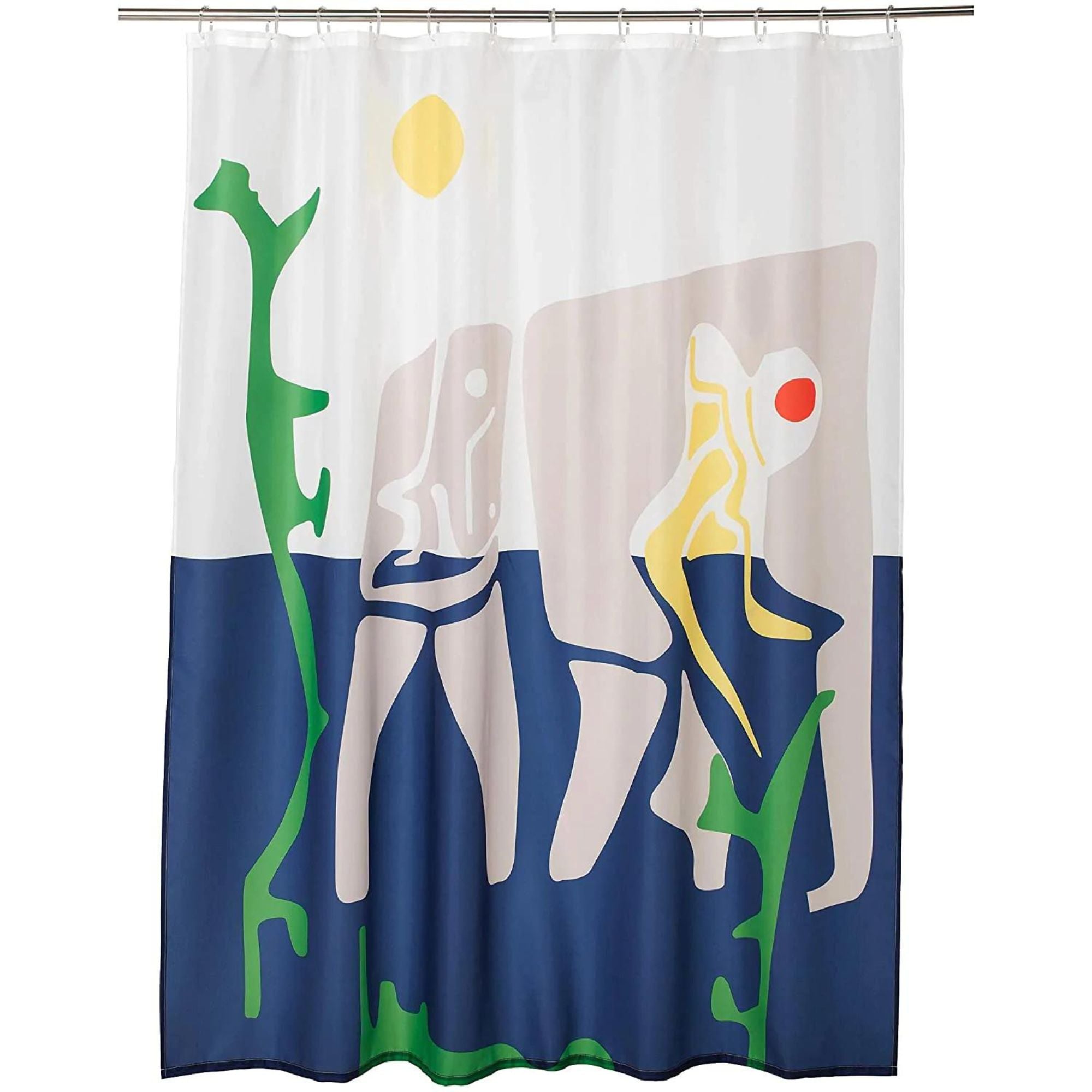 Shower Curtain Set of 2, Bathroom Fabric Curtains Waterproof Colorful with Hooks Size 71 by 71