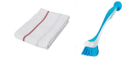 Dishwashing Brush, Assorted Colors, Set of 1 with 1 Towel - Robeet