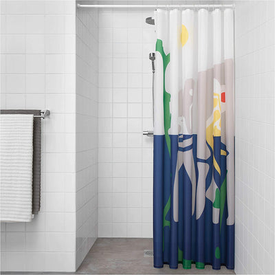 Shower Curtain Set, Bathroom Fabric Curtains Waterproof Colorful with Hooks Size 71 by 71 - Robeet